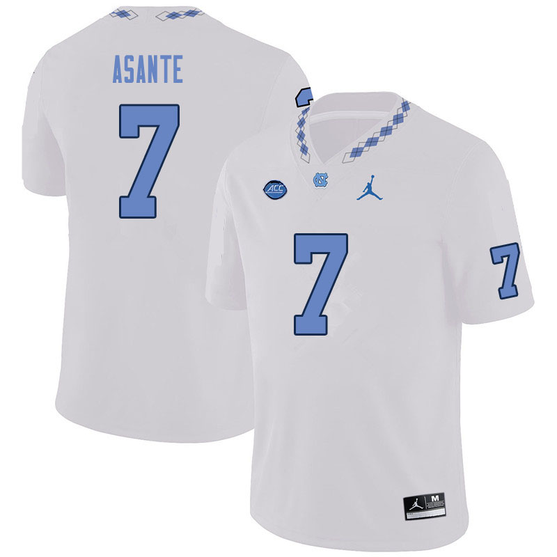 Men #7 Eugene Asante North Carolina Tar Heels College Football Jerseys Sale-White